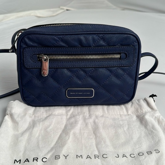 Marc By Marc Jacobs Handbags - Marc by Marc Jacobs Sally Mineral Blue quilted Saffiano leather crossbody bag